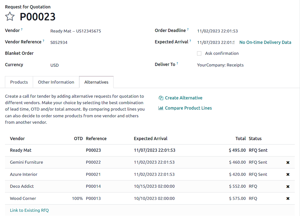 Generating a quotation in Odoo CRM